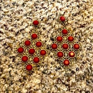 Gold and orange earrings